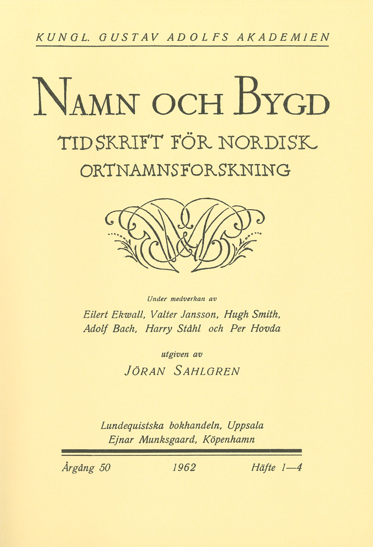 Namn och bygd 1962