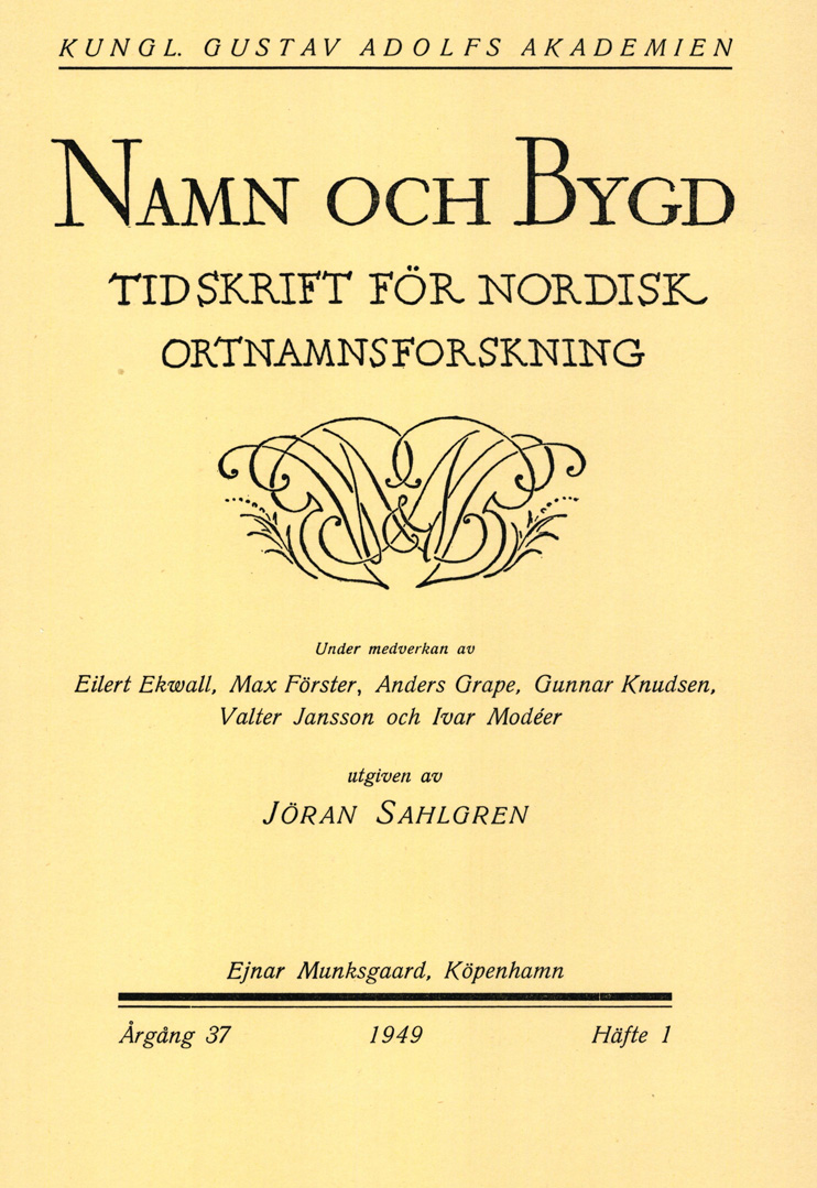 Namn och bygd 1949, häfte 1