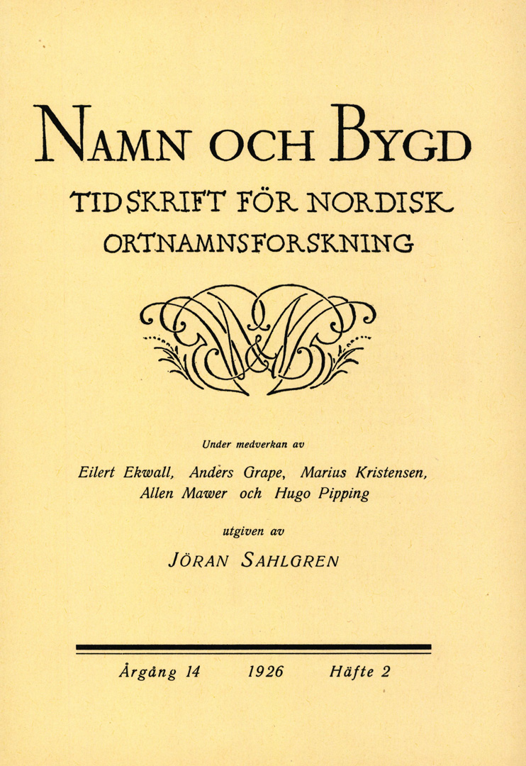 Namn och bygd 1926 häfte 2