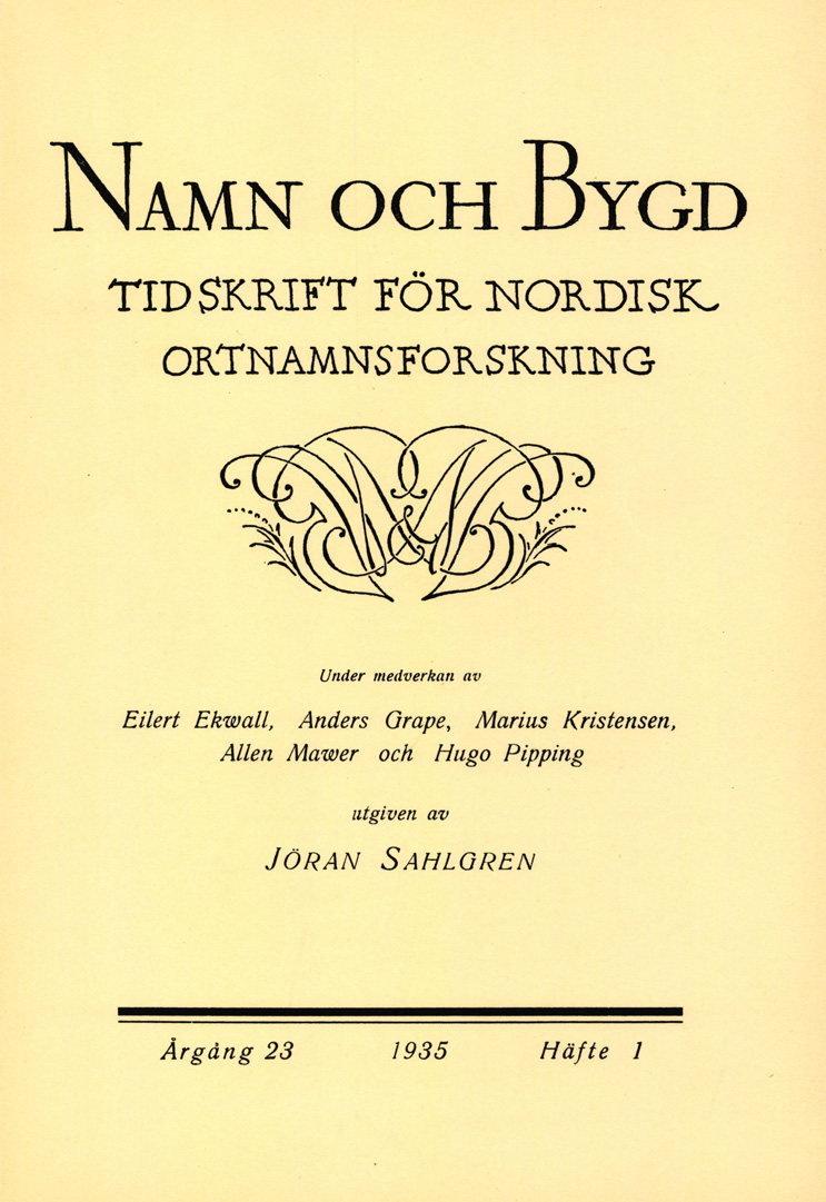 Namn och bygd 1935, häfte 1