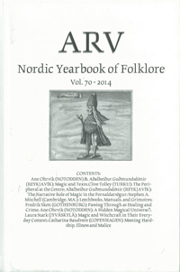 Arv - Nordic Yearbook of Folklore Vol. 70 - 2014