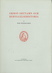 Ormsö ortnamn och bebyggelsehistoria