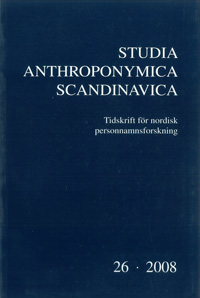 Studia Anthroponymica Scandinavica 2008