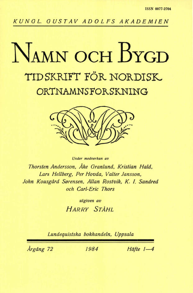 Namn och bygd 1984