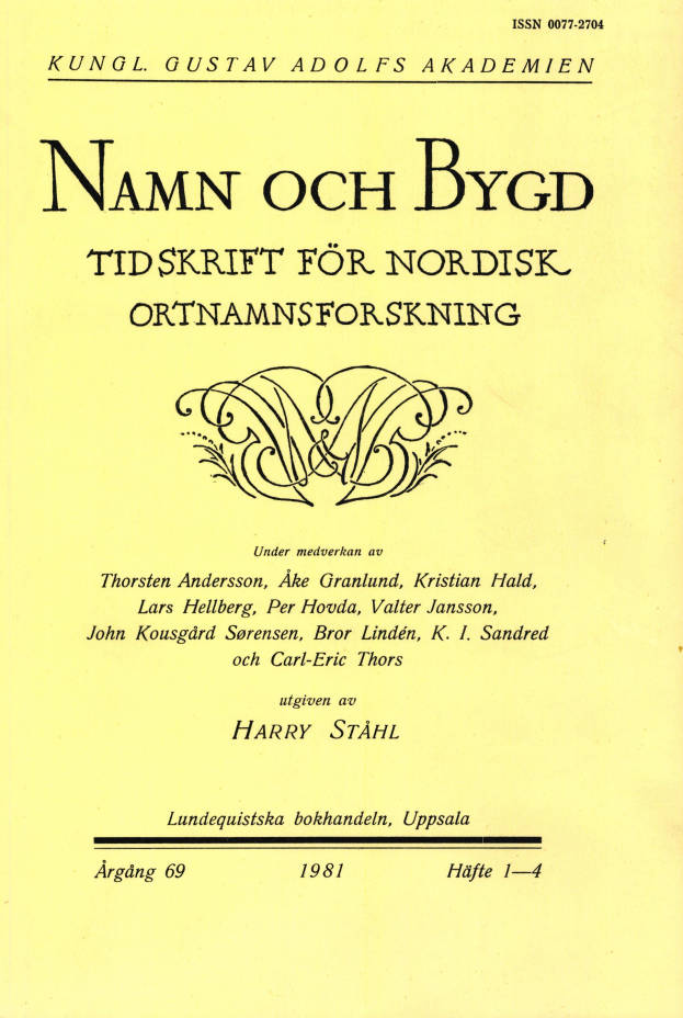 Namn och bygd 1981