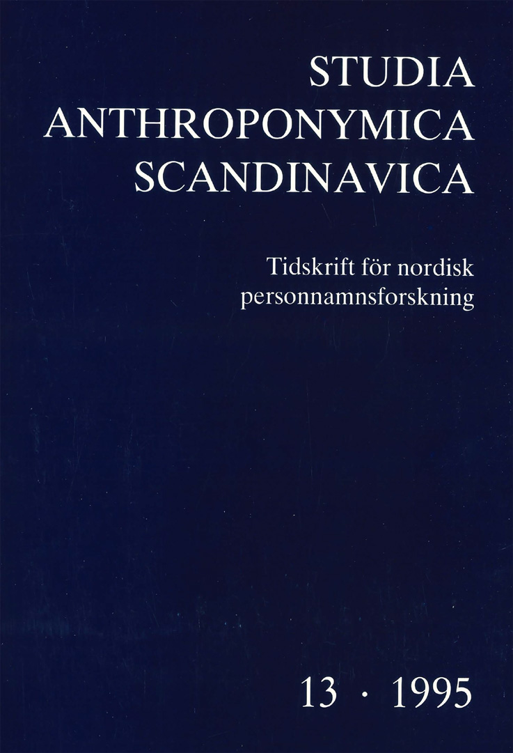 Studia Anthroponymica Scandinavica 1995