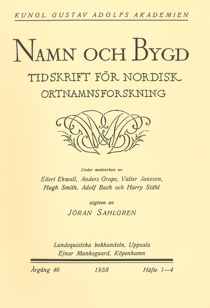 Namn och bygd 1958