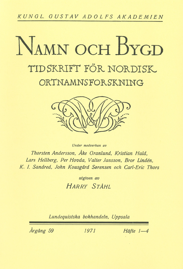 Namn och bygd 1971