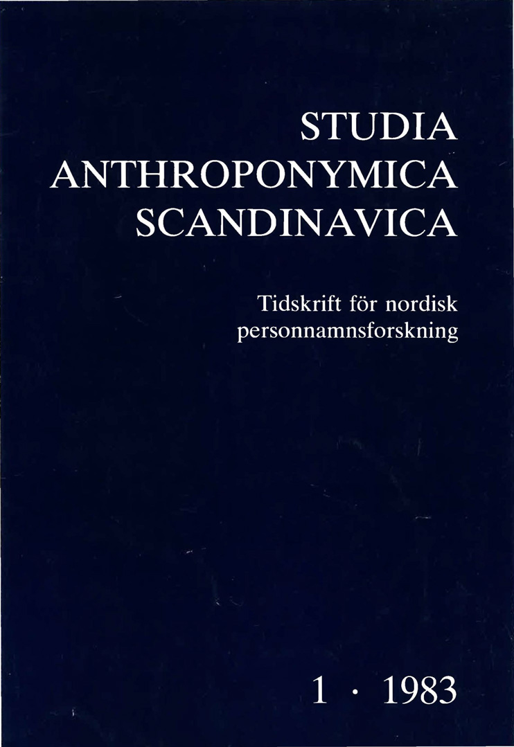 Studia Anthroponymica Scandinavica 1983
