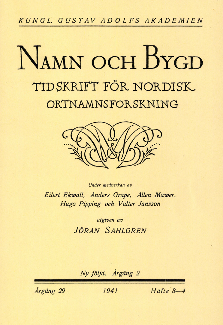 Namn och bygd 1941, häfte 3–4