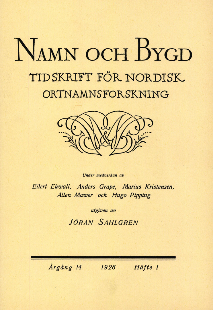 Namn och bygd 1926 häfte 1