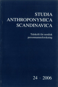 Studia Anthroponymica Scandinavica 2006