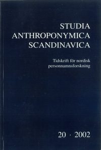 Studia Anthroponymica Scandinavica 2002