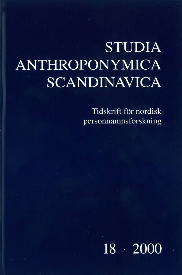 Studia Anthroponymica Scandinavica 2000
