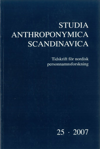 Studia Anthroponymica Scandinavica 2007