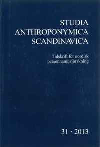 Studia Anthroponymica Scandinavica 2013