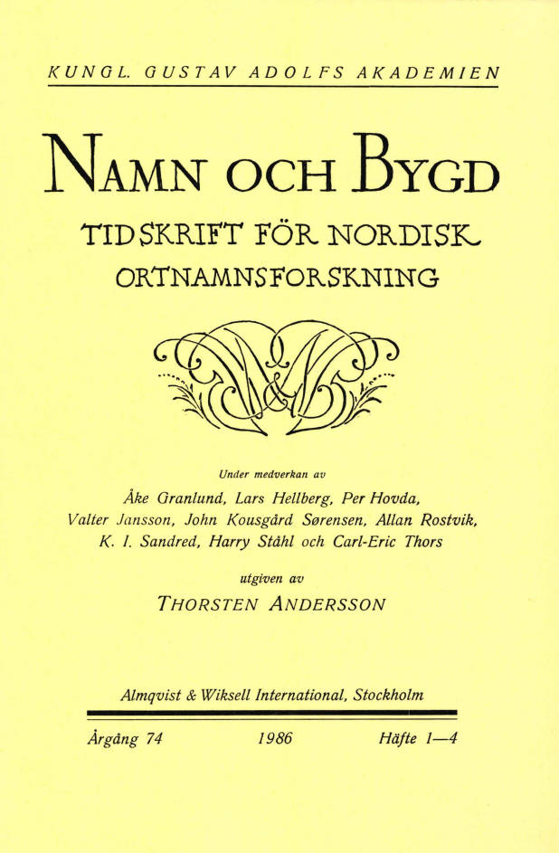 Namn och bygd 1986