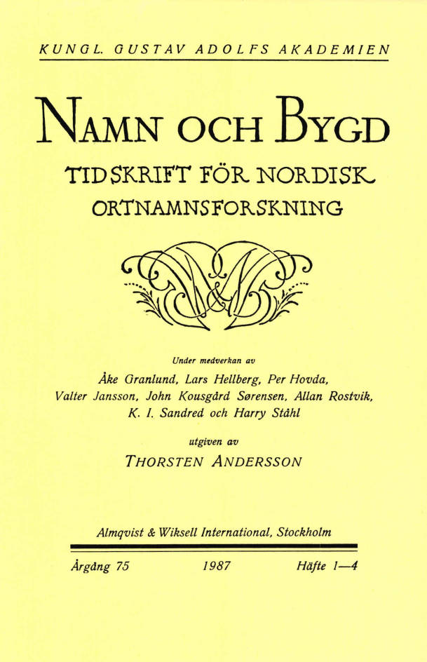 Namn och bygd 1987