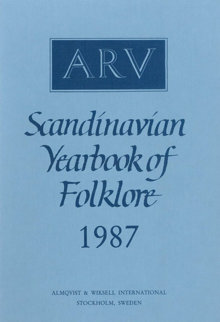 Arv - Scandinavian Yearbook of Folklore Vol. 43 - 1987