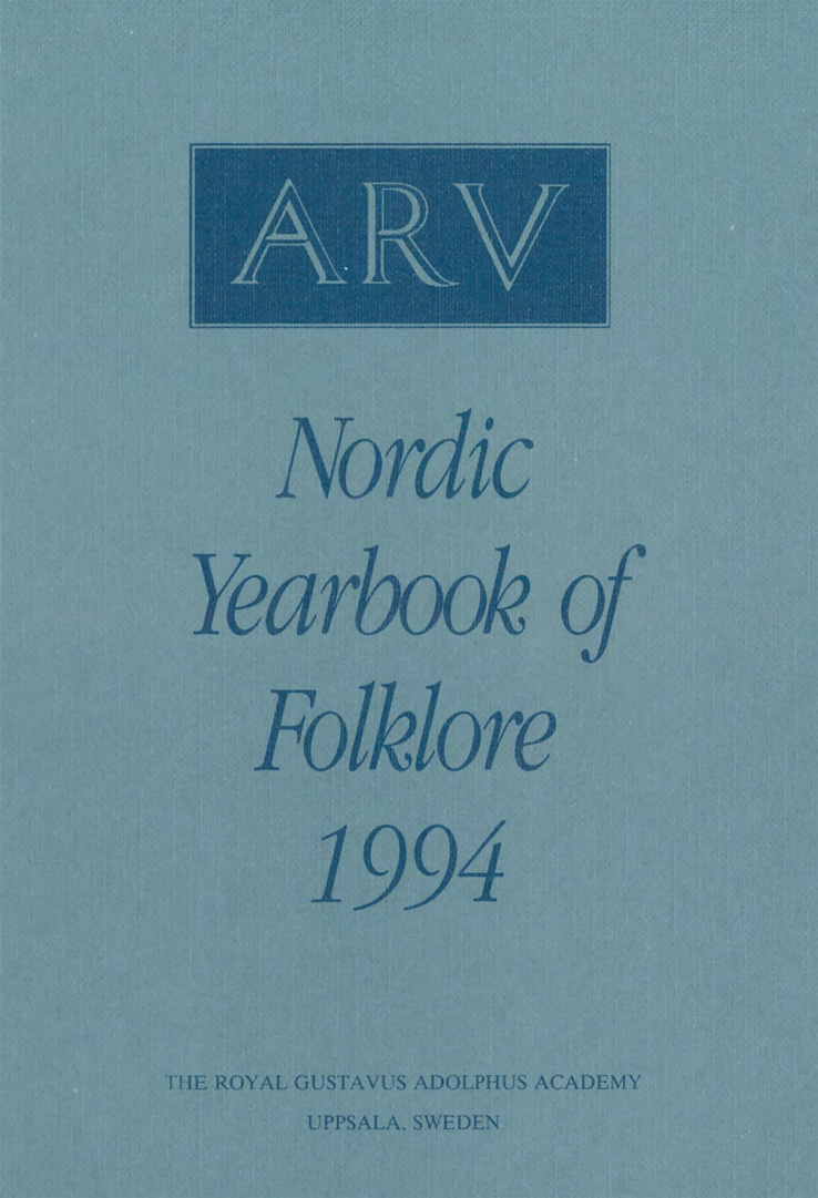 Arv - Nordic Yearbook of Folklore Vol. 50 - 1994