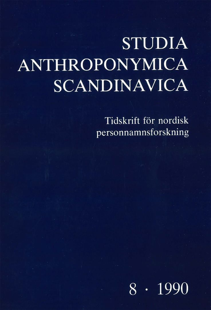 Studia Anthroponymica Scandinavica 1990