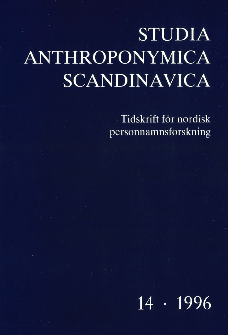 Studia Anthroponymica Scandinavica 1996