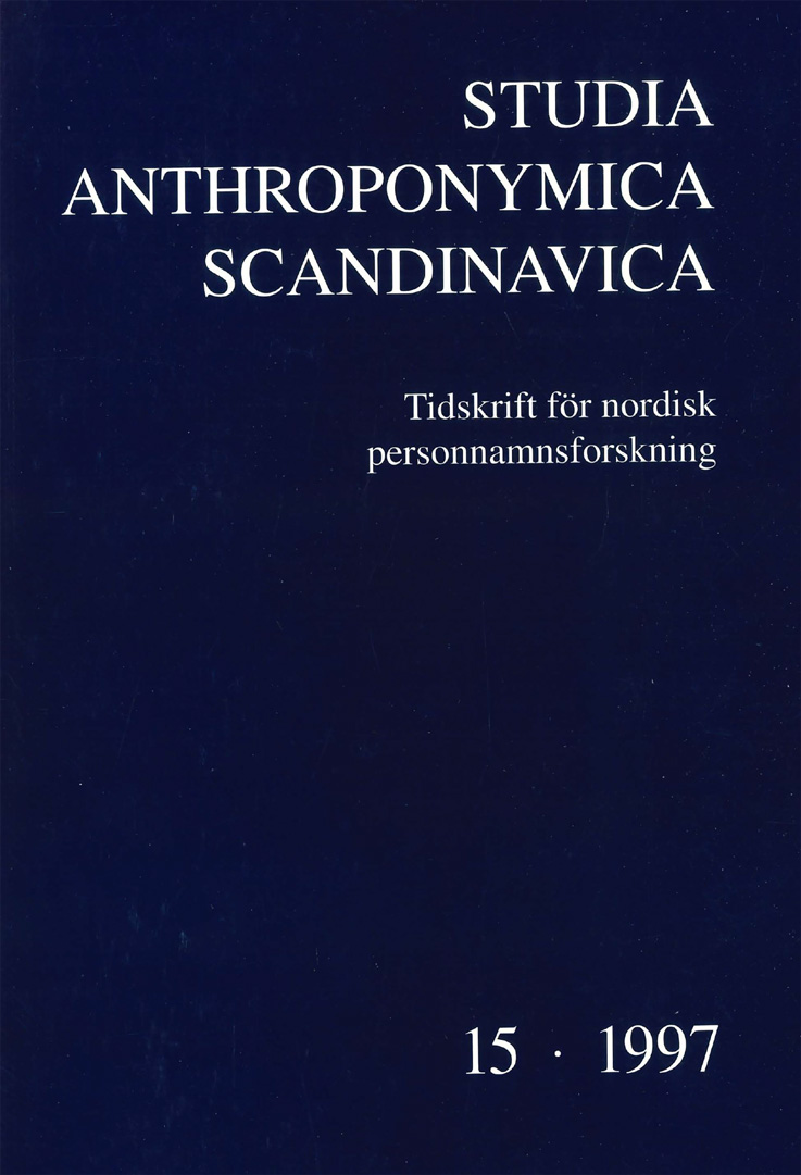 Studia Anthroponymica Scandinavica 1997