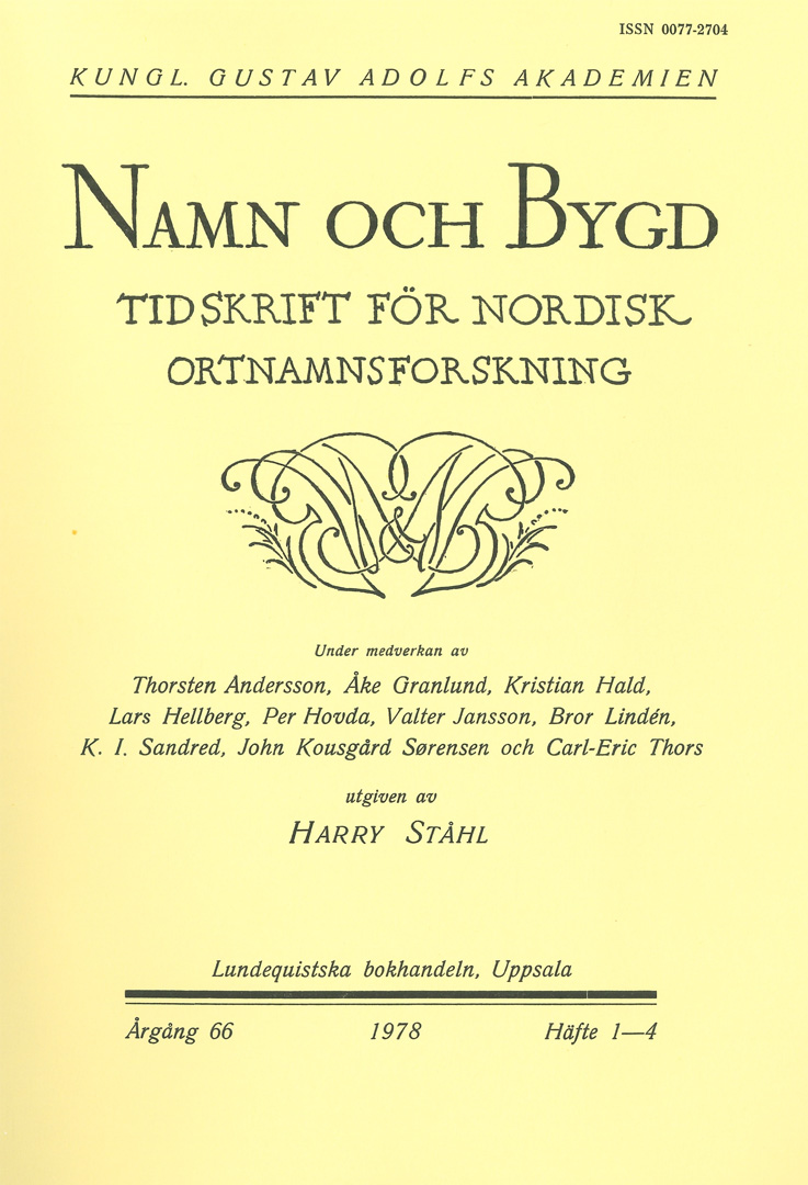 Namn och Bygd 1978