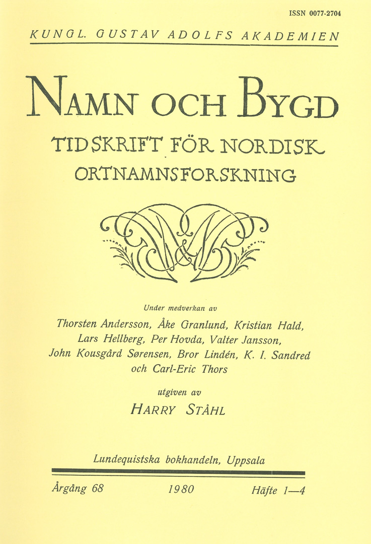 Namn och Bygd 1980