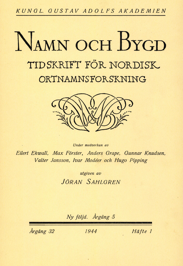 Namn och bygd 1944, häfte 1